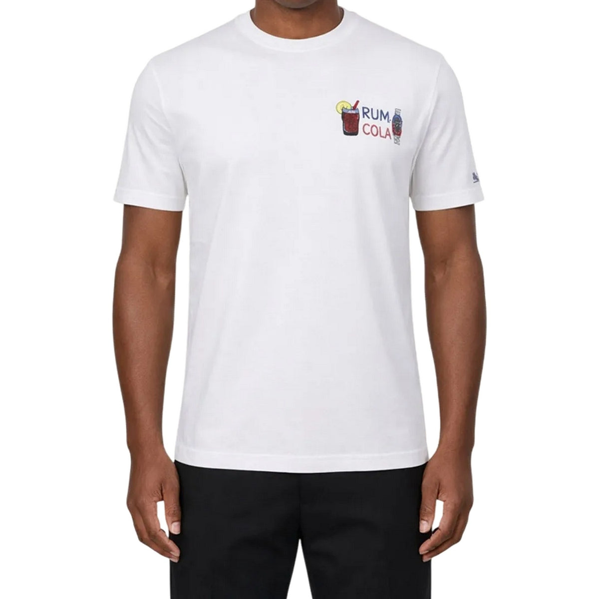T-shirt Uomo Mc2 Saint Barth - T-Shirt With Embroidery - Bianco