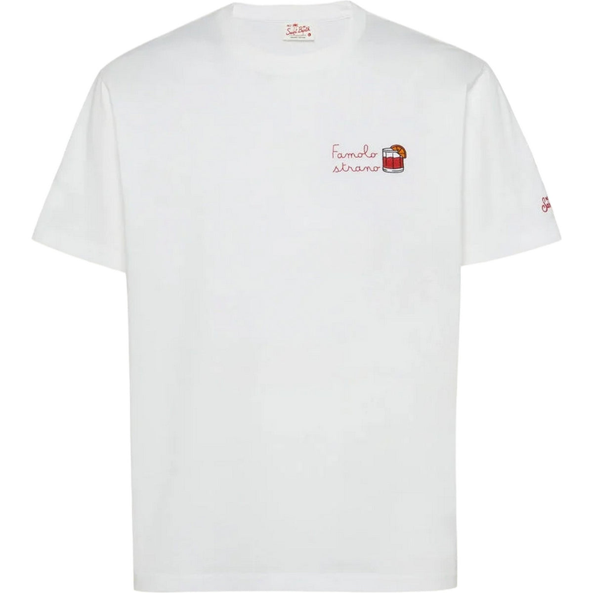 T-shirt Uomo Mc2 Saint Barth - T-Shirt With Embroidery - Bianco