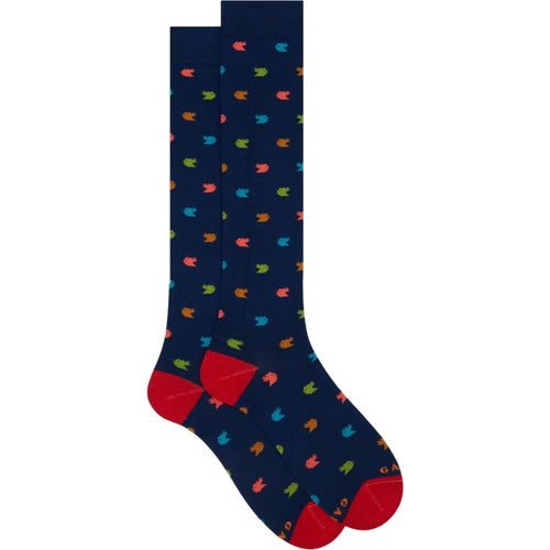 Gallo Men's Socks - Long Man Co/Ea Leggerissimo Fantas - Blue