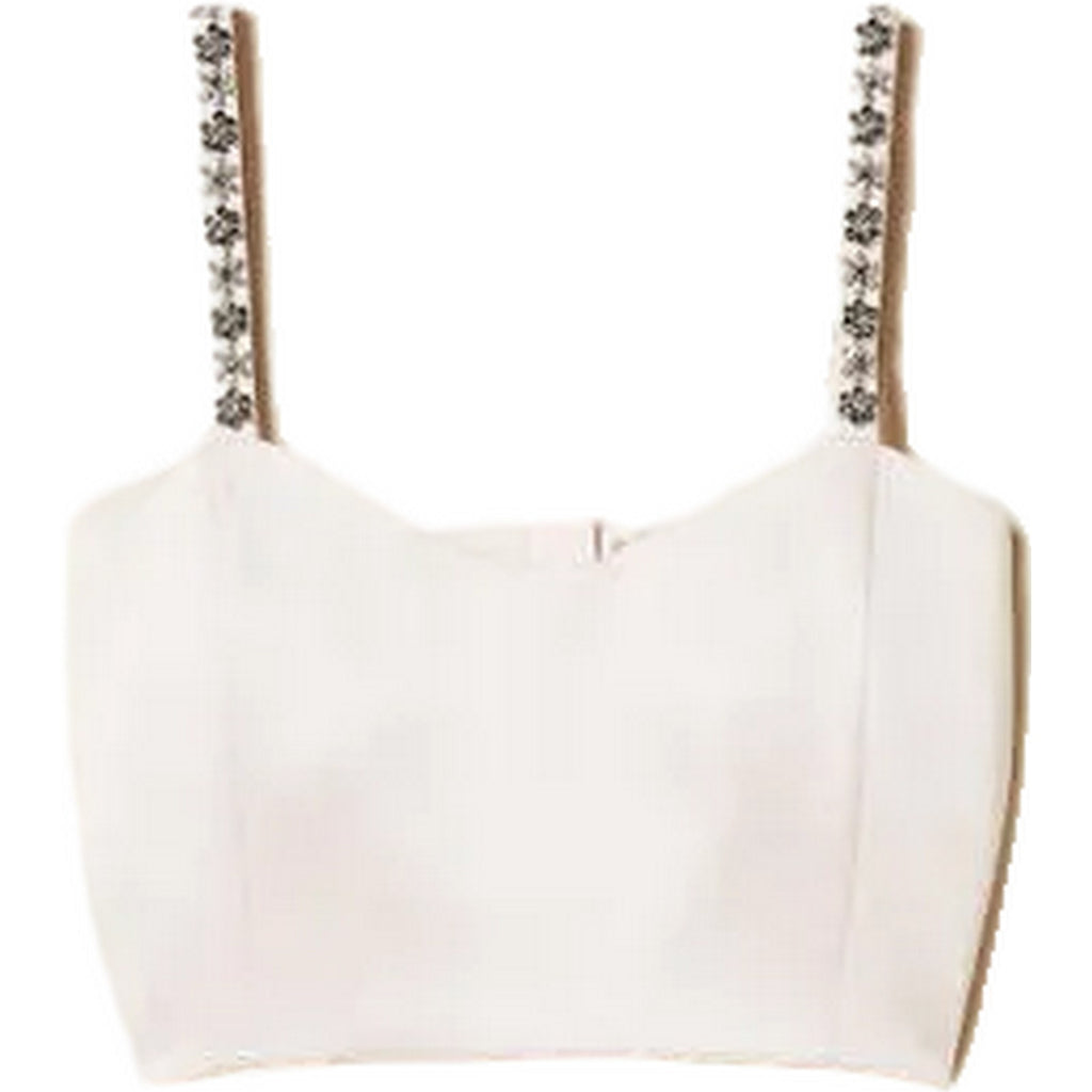 Canotte e top Donna Twinset - Top Corto Con Spallini Ricamati - Rosa