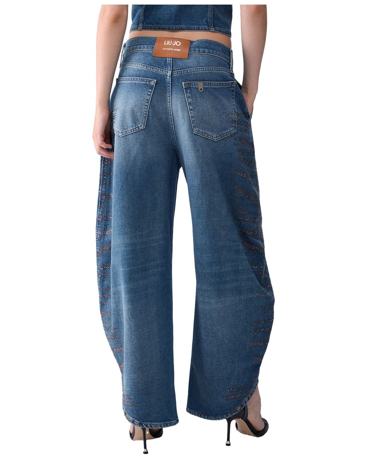 Jeans Donna Liu Jo - Pant.Balloon Splits H.W. - Blu