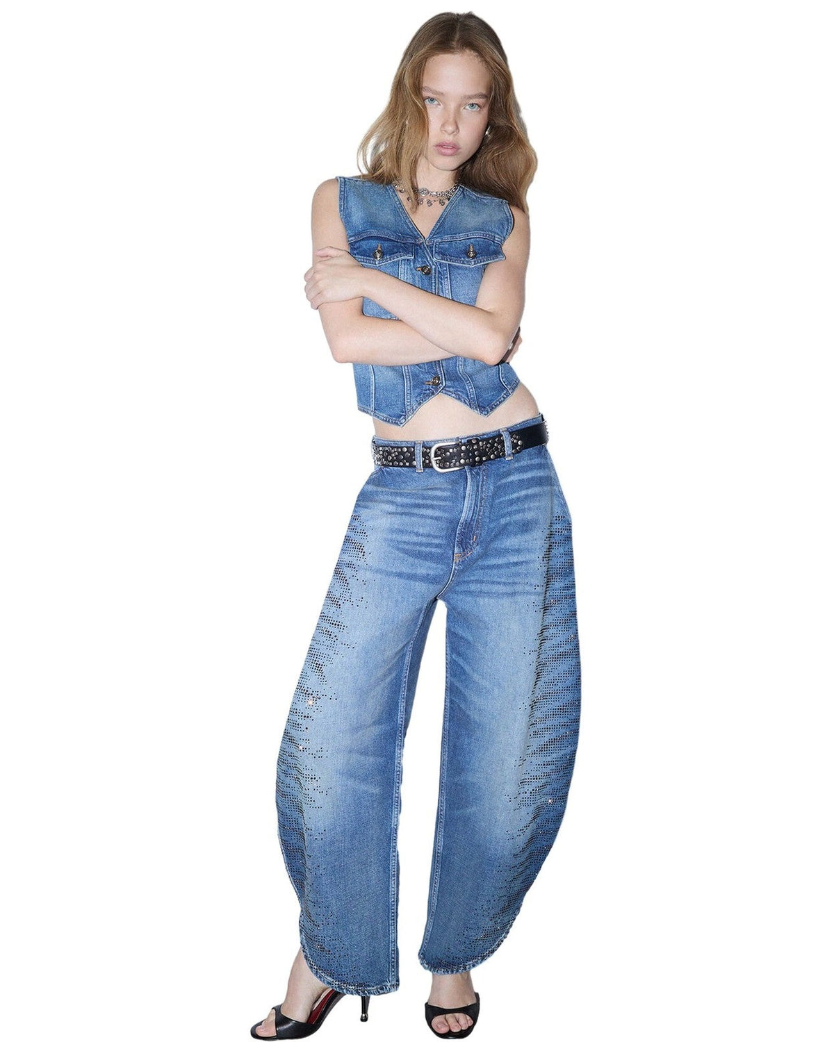 Jeans Donna Liu Jo - Pant.Balloon Splits H.W. - Blu