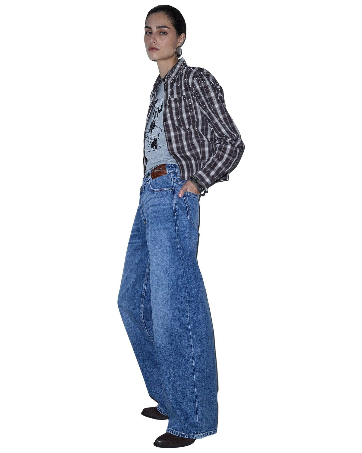 Jeans Donna Liu Jo - Pant.Straight Awry Reg.W. - Blu