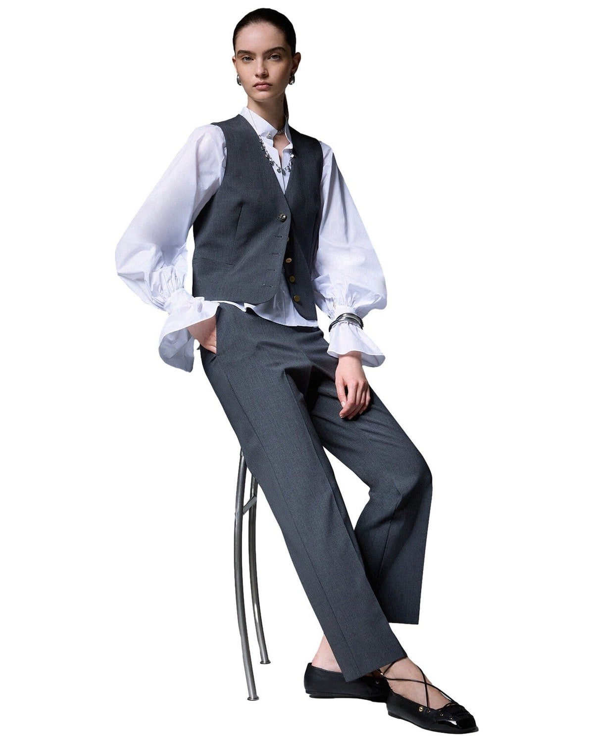 Pantaloni Donna Liu Jo - Pant. Trombetta Flanella - Grigio