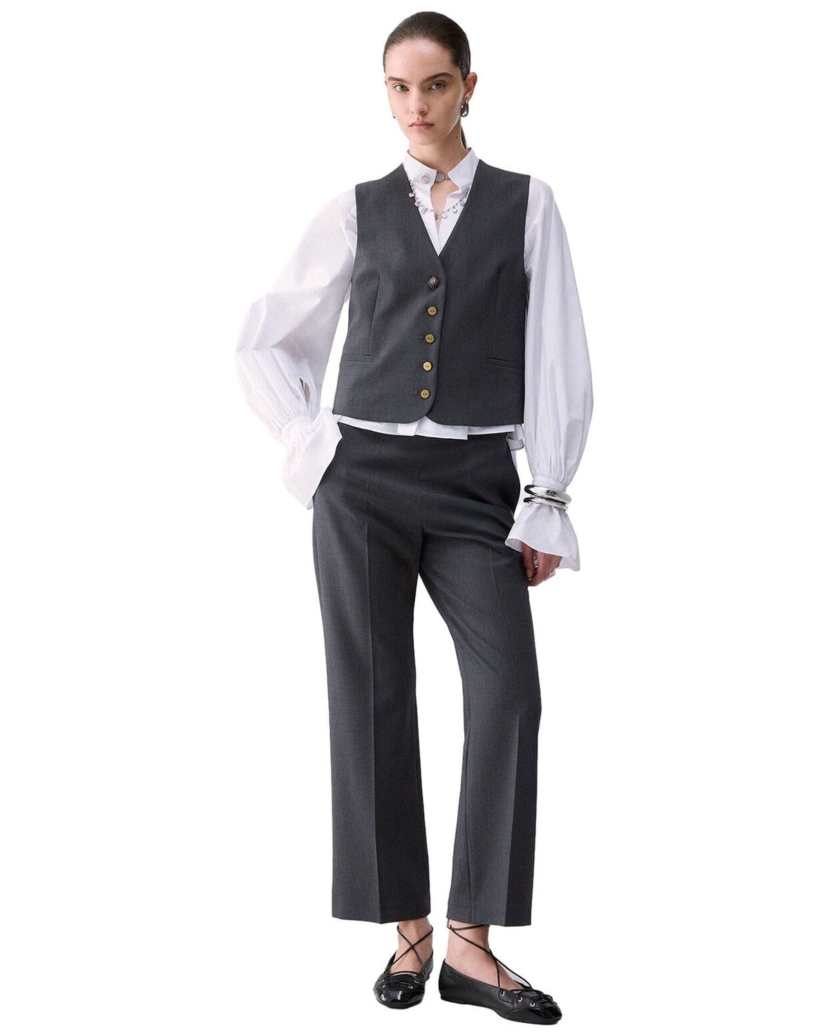 Pantaloni Donna Liu Jo - Pant. Trombetta Flanella - Grigio