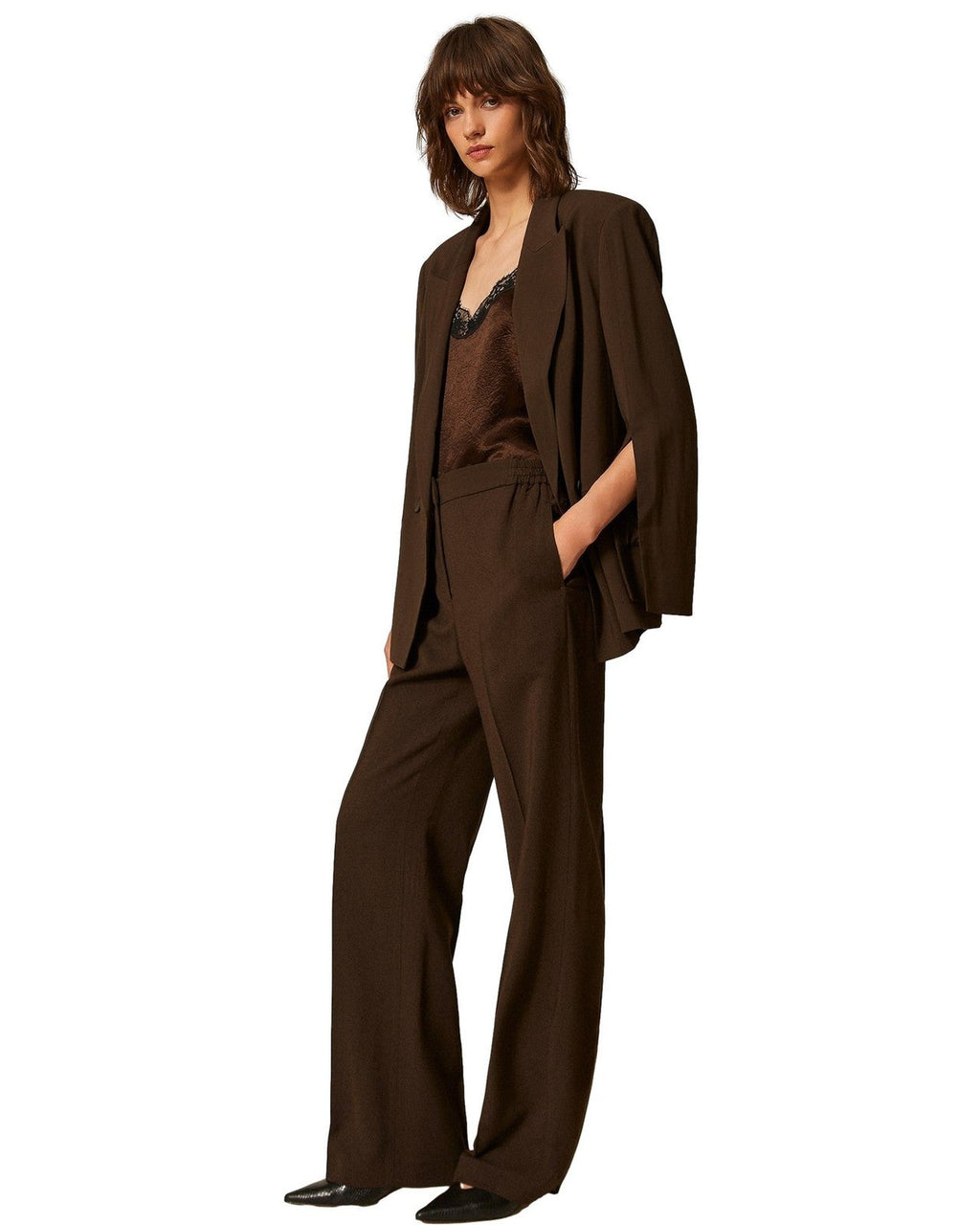 Pantaloni Donna Twinset - Pantalone C/Elastico - Marrone
