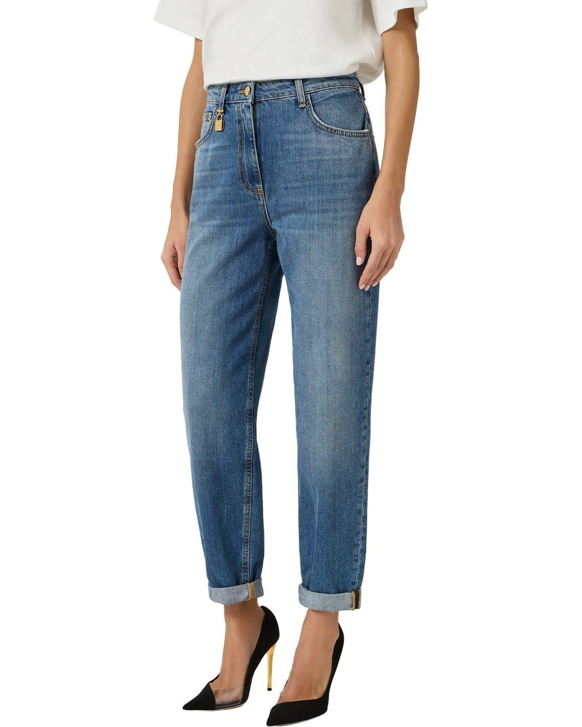 Pantaloni Donna Elisabetta Franchi - Pantalone mod. jeans PJ27D61E2 - Blu