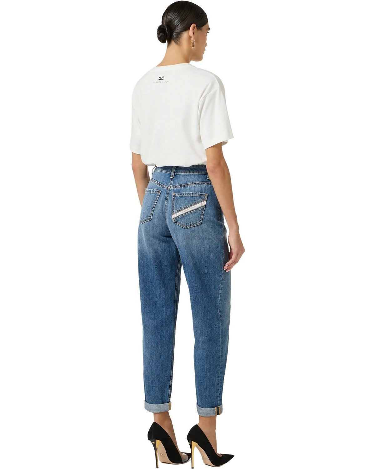 Pantaloni Donna Elisabetta Franchi - Pantalone mod. jeans PJ27D61E2 - Blu