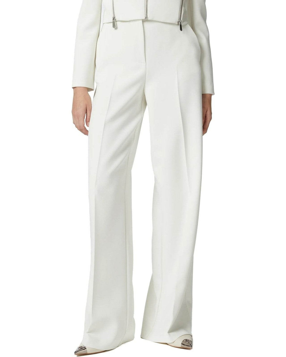 Pantaloni Donna Pinko - Pergamino Pantalone Crepe Stre - Bianco