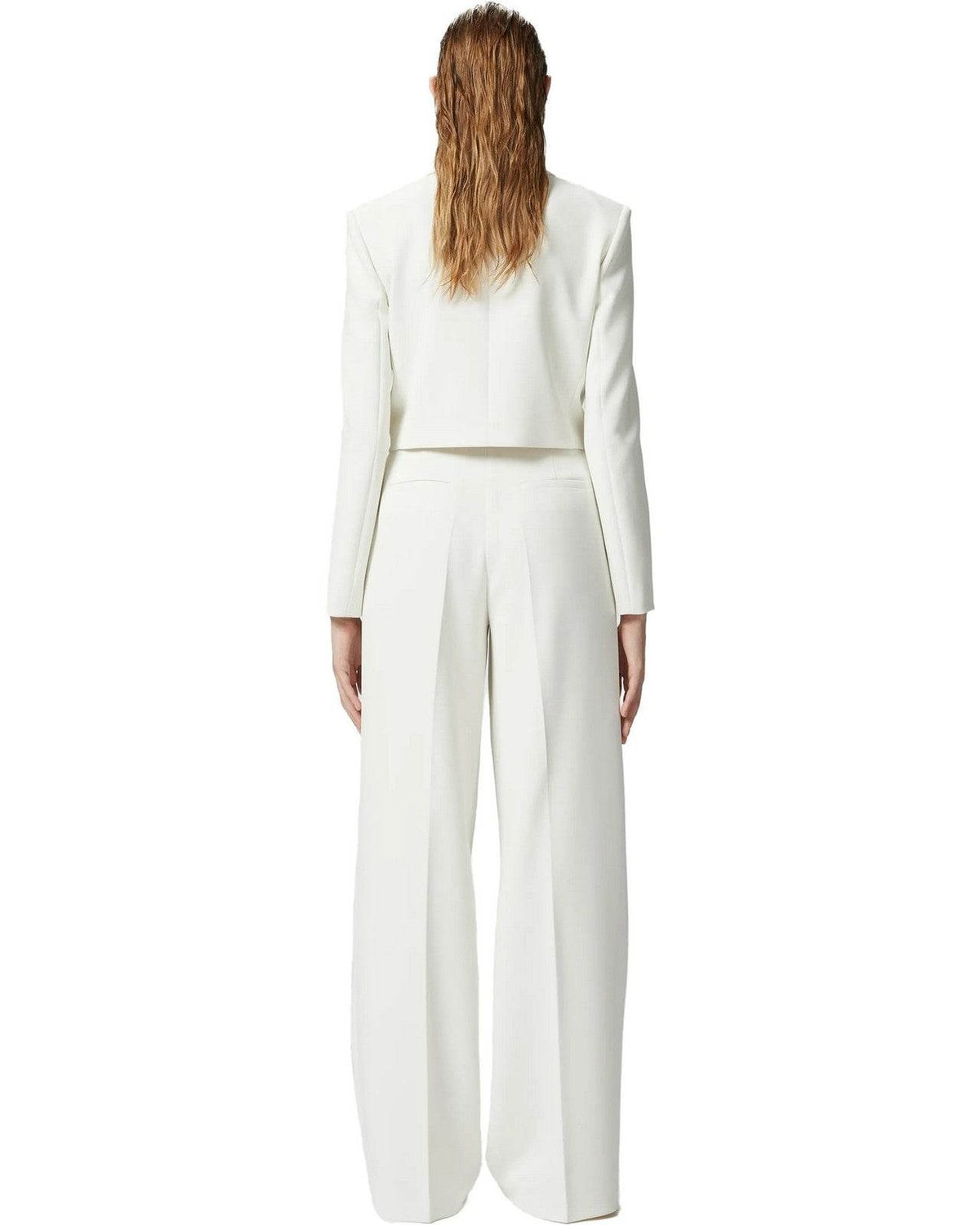 Pantaloni Donna Pinko - Pergamino Pantalone Crepe Stre - Bianco