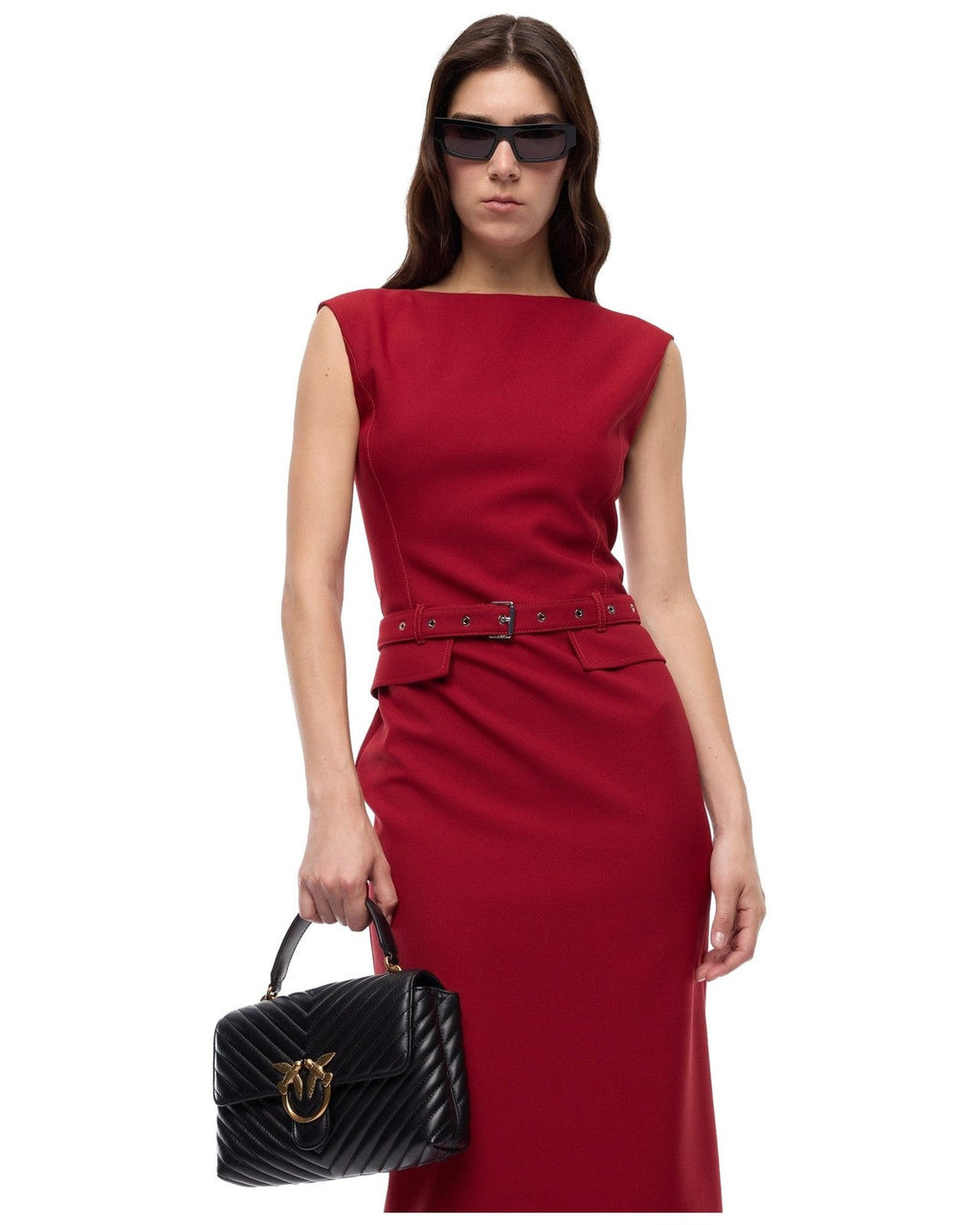 Vestiti casual Donna Pinko - Acalypha Abito Crepe Poly Visc - Rosso
