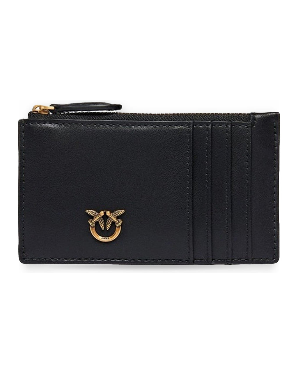 Porta carte di credito Donna Pinko - Airone Cardholder Vitello Seta - Nero