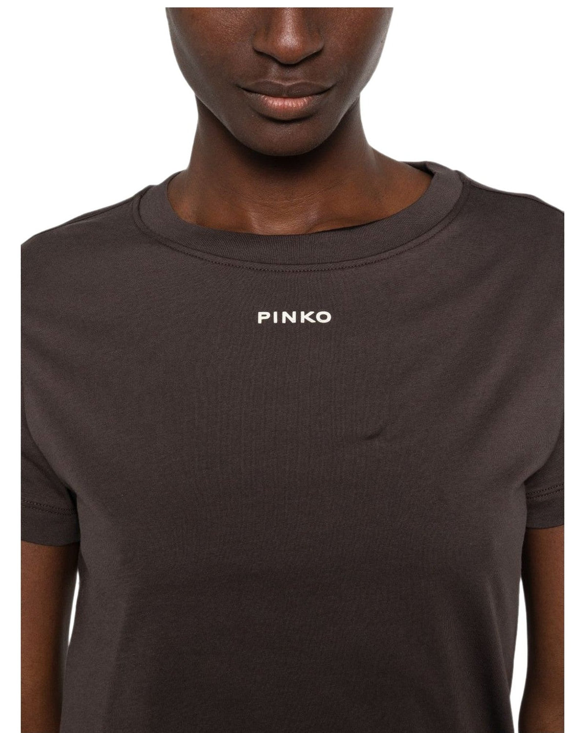 T-shirt Donna Pinko - Basico T-Shirt Jersey Logo Pin - Testa di Moro