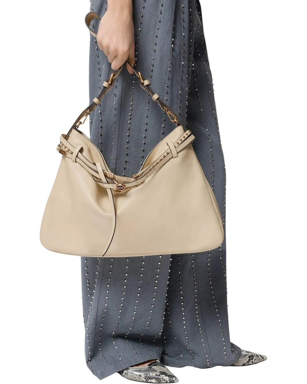 Borse a spalla Donna Pinko - Belt Bag Big Vitello Morbido - Beige