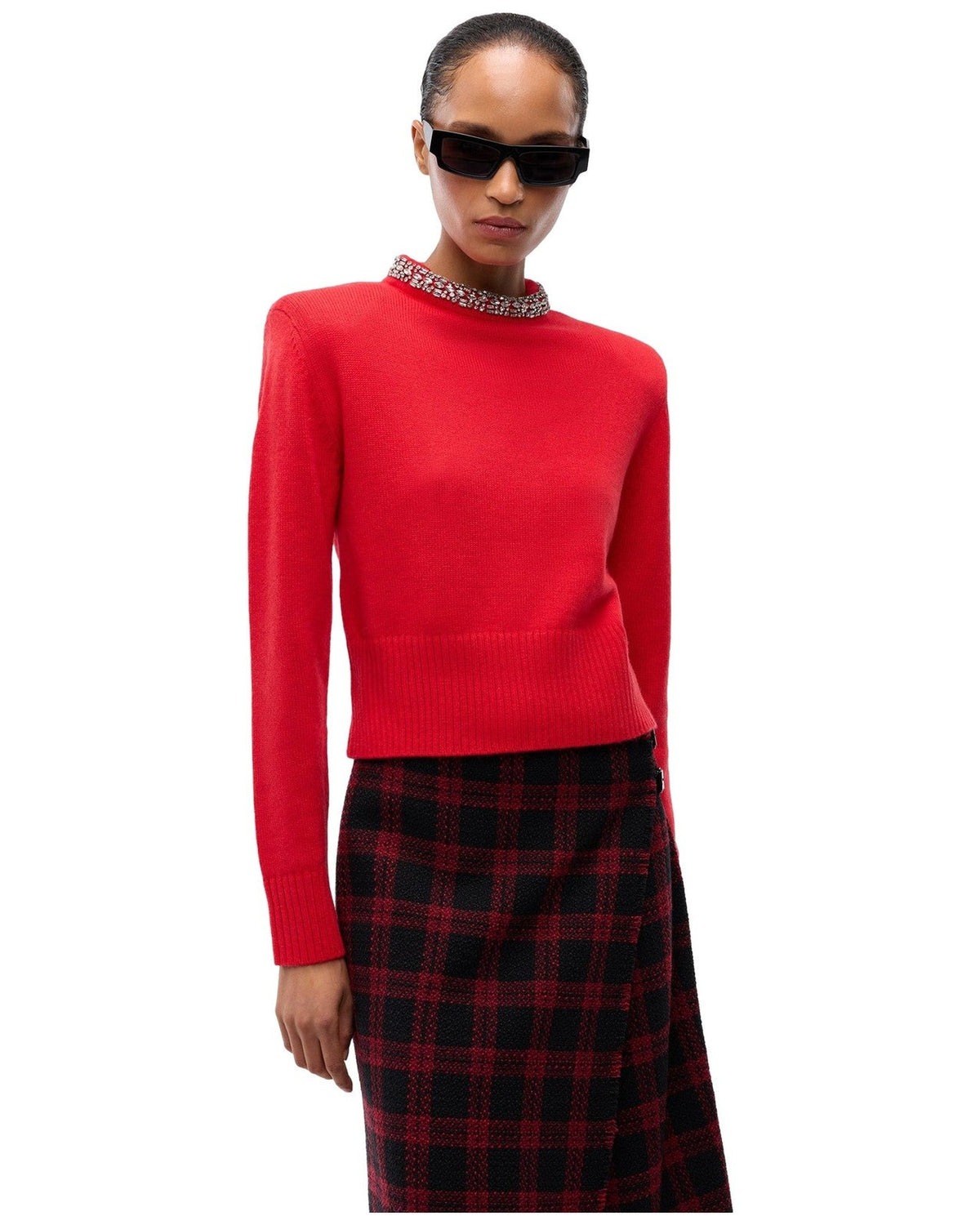 Maglie Donna Pinko - Berlino Pull Blend Wool Embro - Rosso