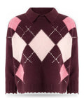 Polo Donna Pinko - Cork Polo Argyle Con Cloth Sti - Bordeaux