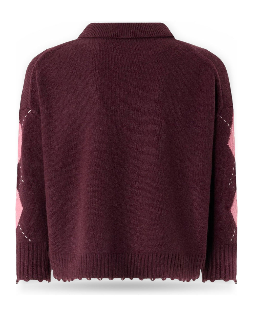 Polo Donna Pinko - Cork Polo Argyle Con Cloth Sti - Bordeaux