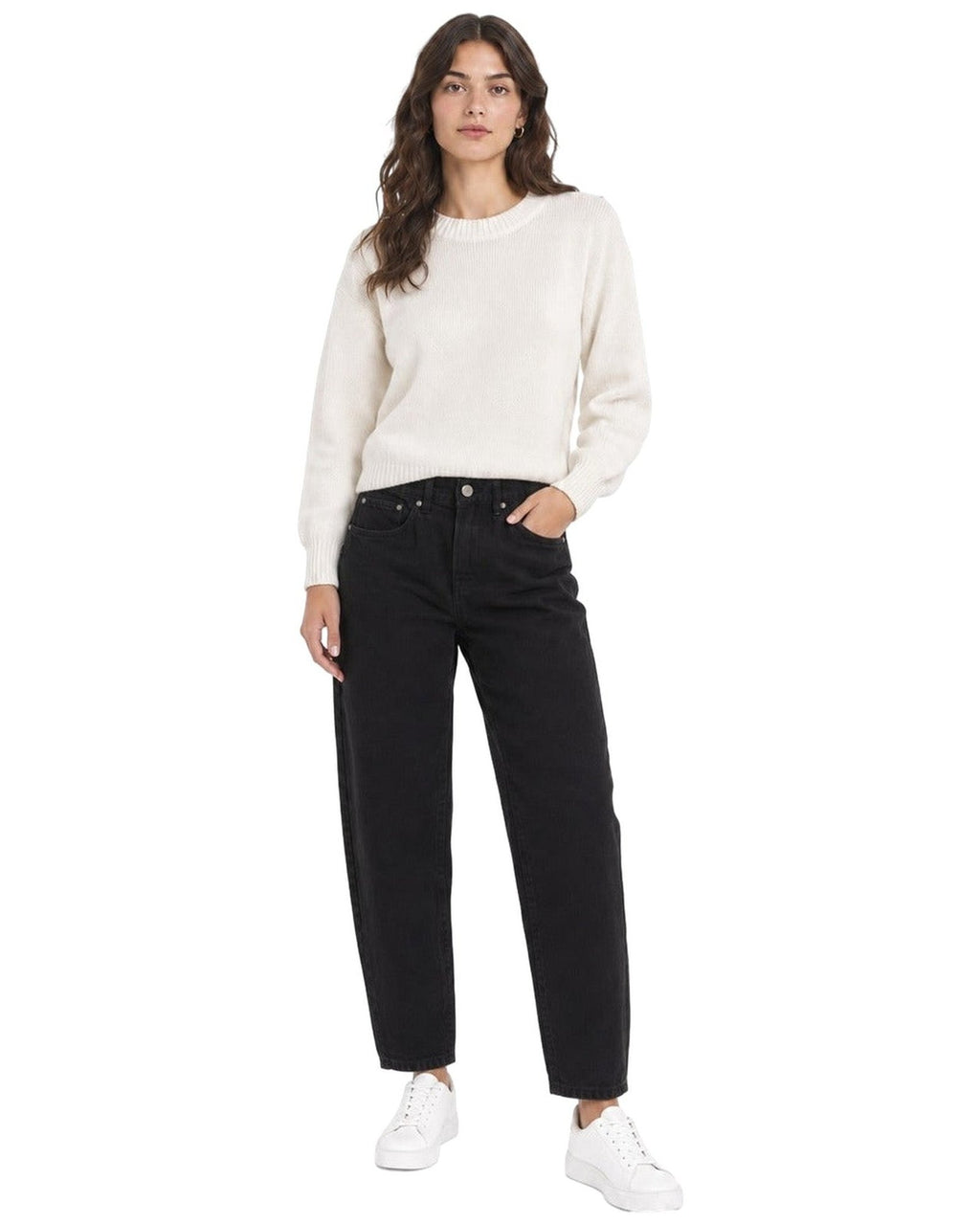 Jeans Donna Pinko - Estelle Egg Bull Fisso Washed - Nero