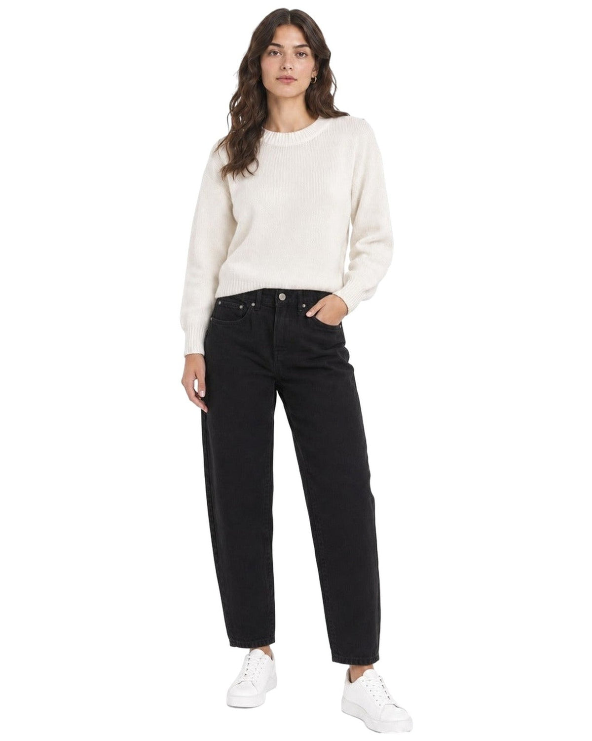 Jeans Donna Pinko - Estelle Egg Bull Fisso Washed - Nero