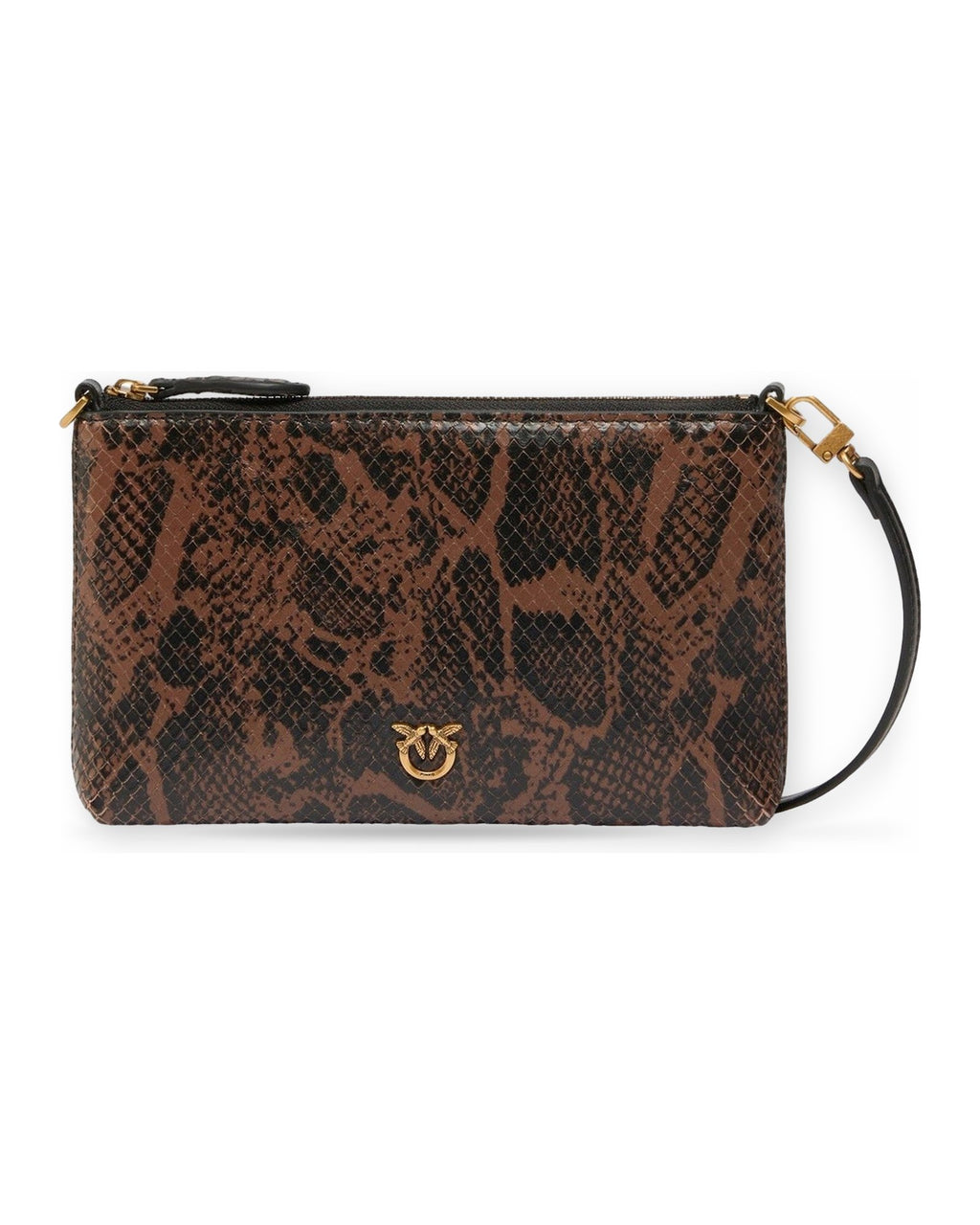Pochette e Clutch Donna Pinko - Flat Horizontal Mini Python Pr - Marrone