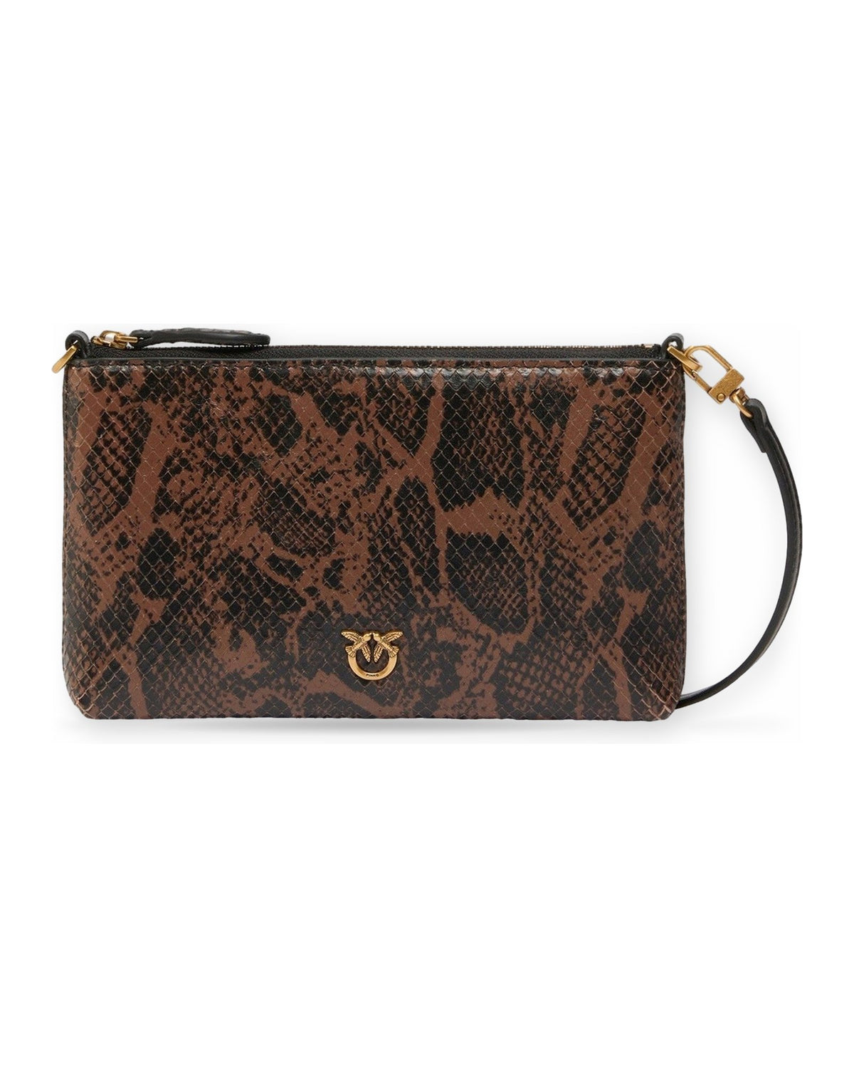 Pochette e Clutch Donna Pinko - Flat Horizontal Mini Python Pr - Marrone