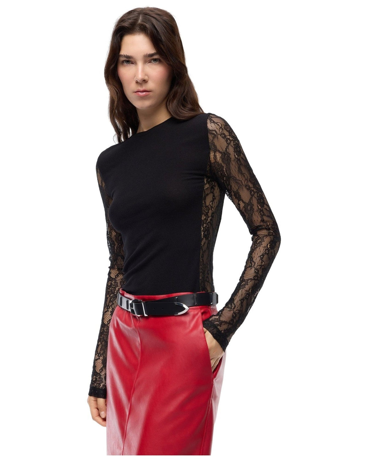 Maglie Donna Pinko - Fucecchio T-Shirt Costina Lana - Nero