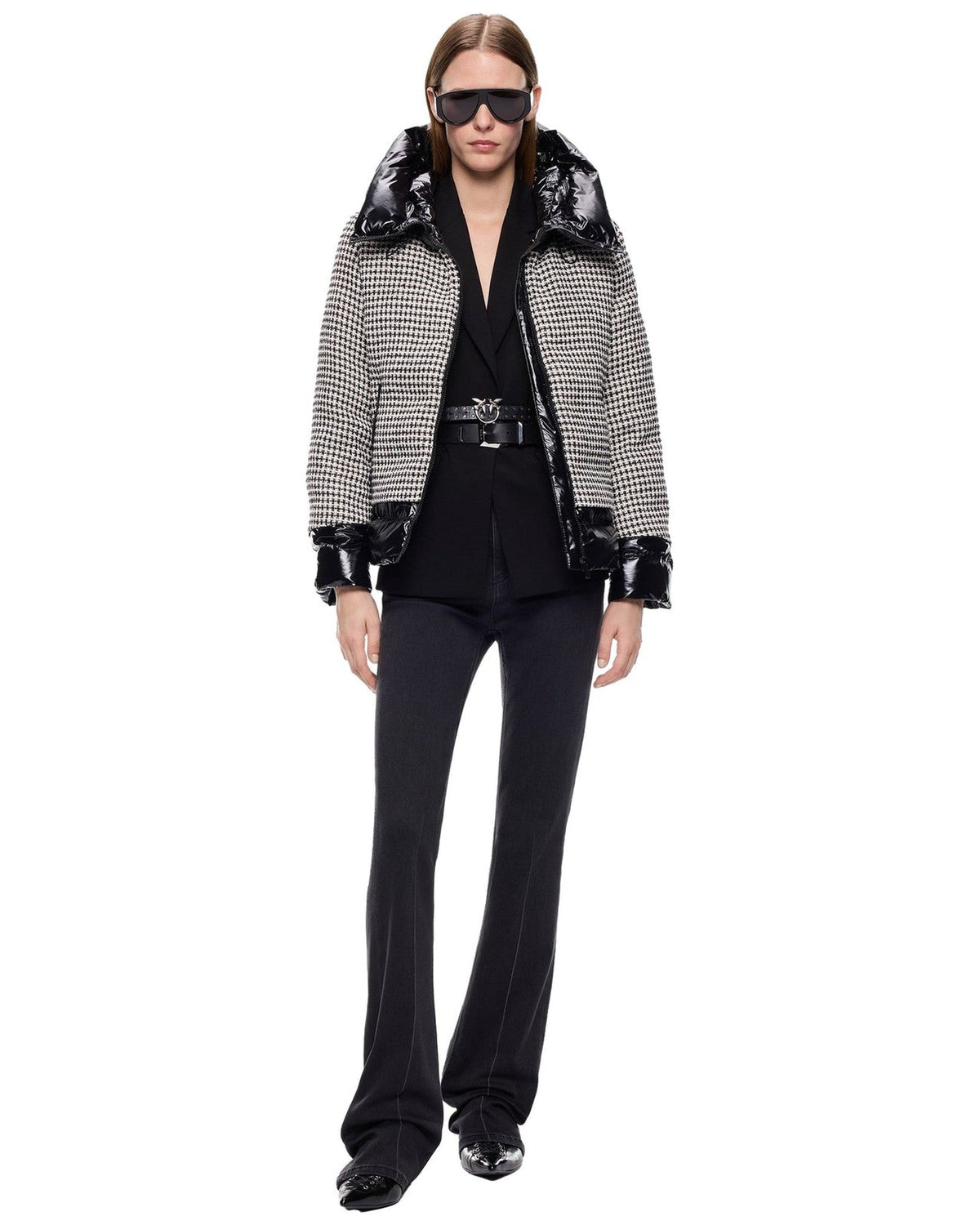 Giubbotti Donna Pinko - Gynura Imbottito Tweed Imbotti - Nero