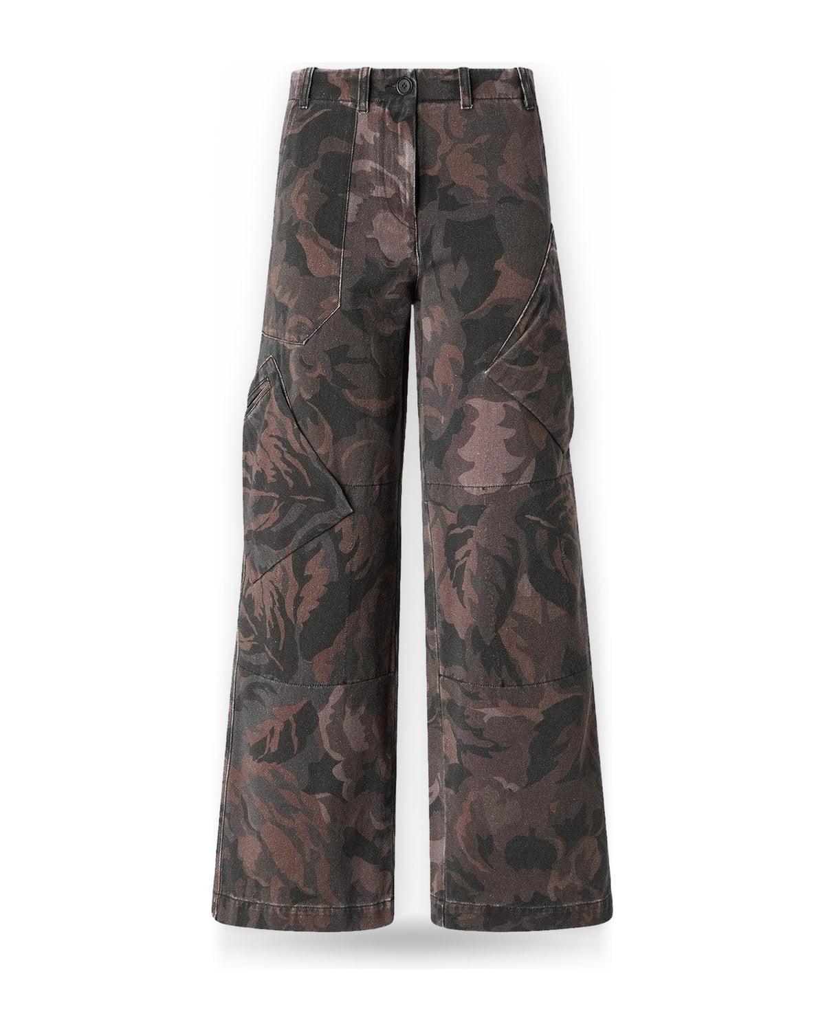 Pantaloni Donna Pinko - Haiku Pantalone Cotone Stampat - Nero/Marrone