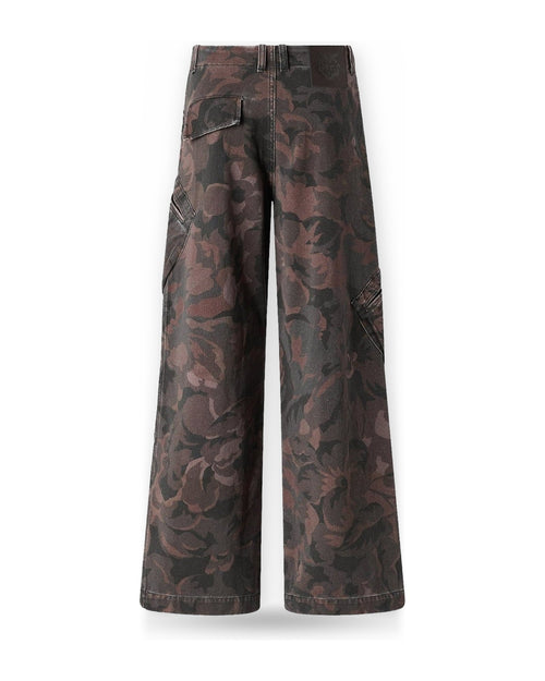 Pantaloni Donna Pinko - Haiku Pantalone Cotone Stampat - Nero/Marrone
