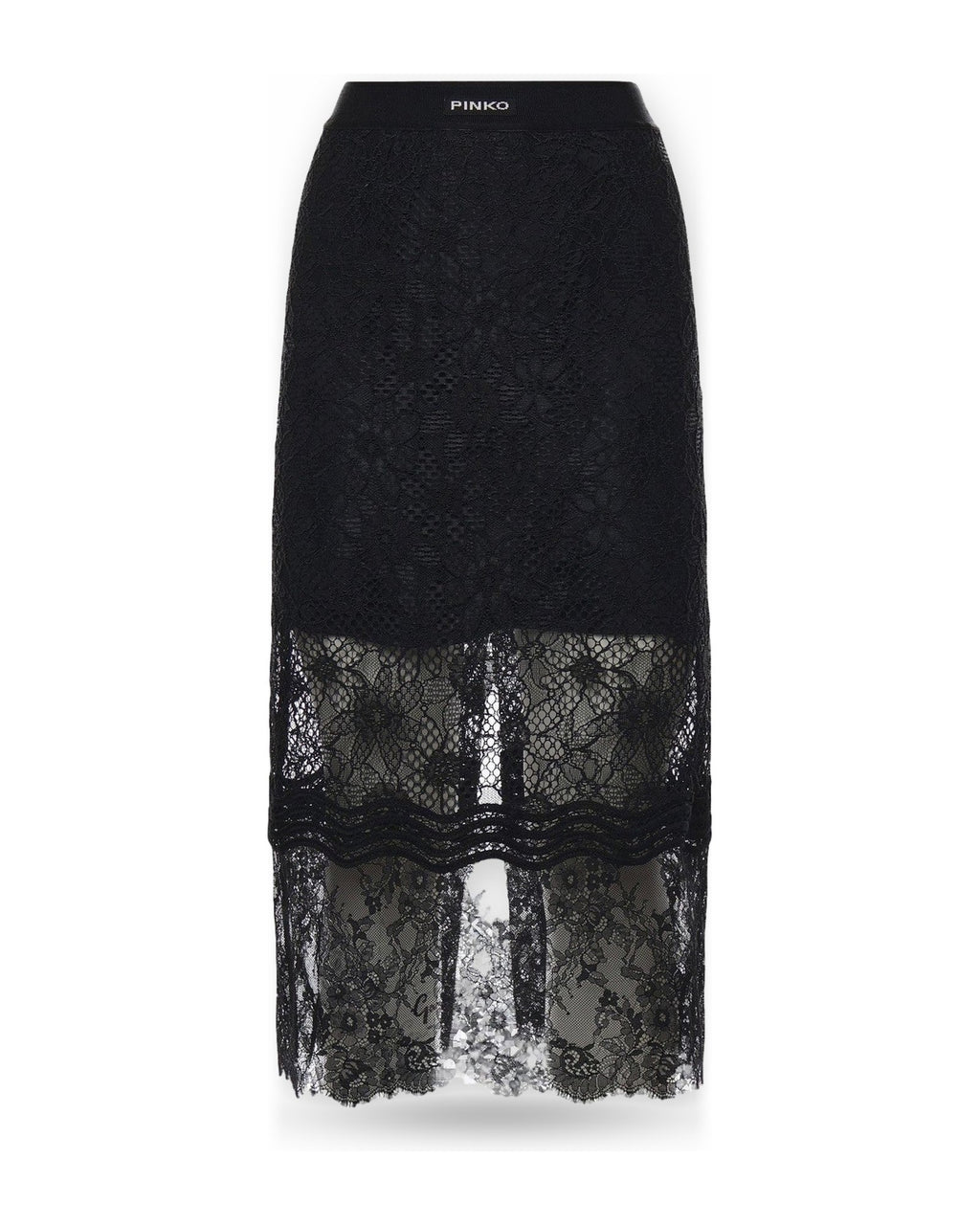 Gonne casual Donna Pinko - Harmonie Gonna Pizzo Rebrode - Nero