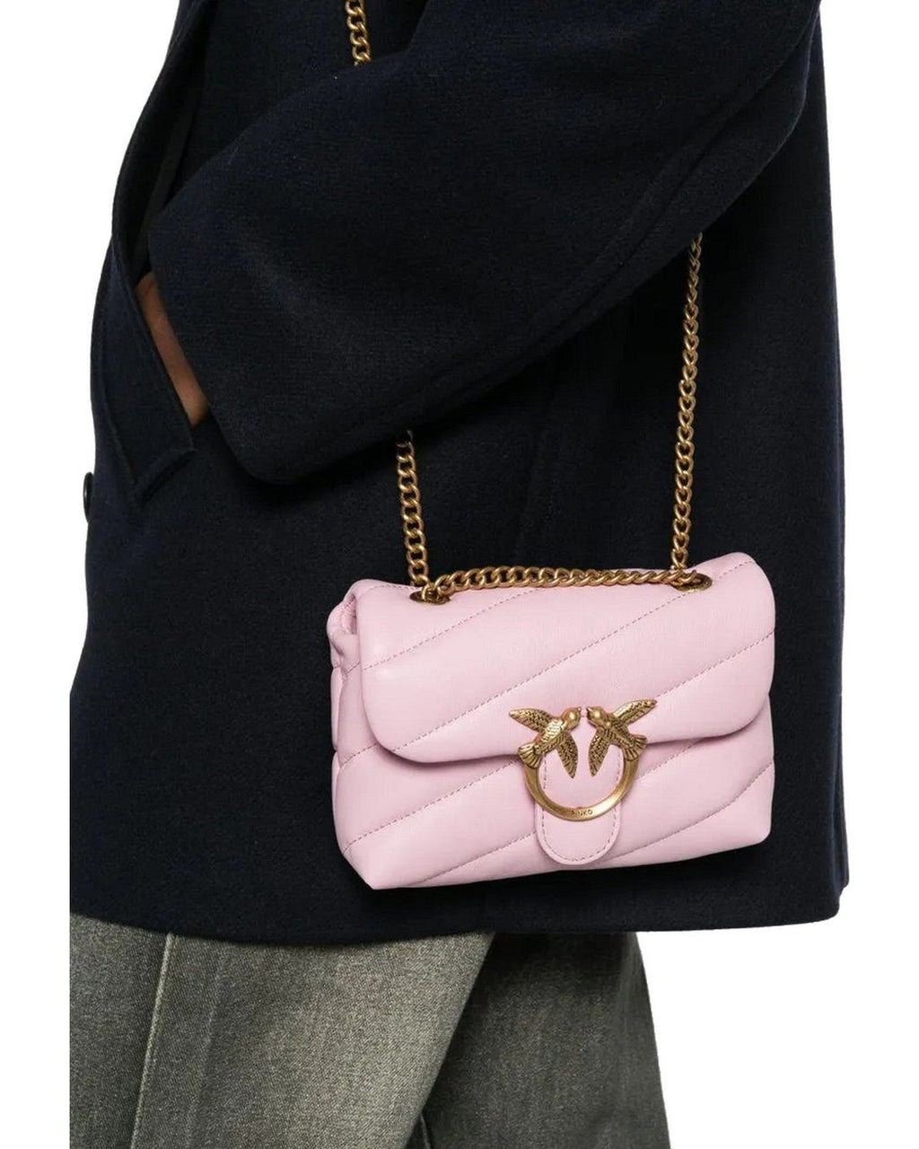 Borse a spalla Donna Pinko - Love Baby Puff C Sheep Nappa - Rosa