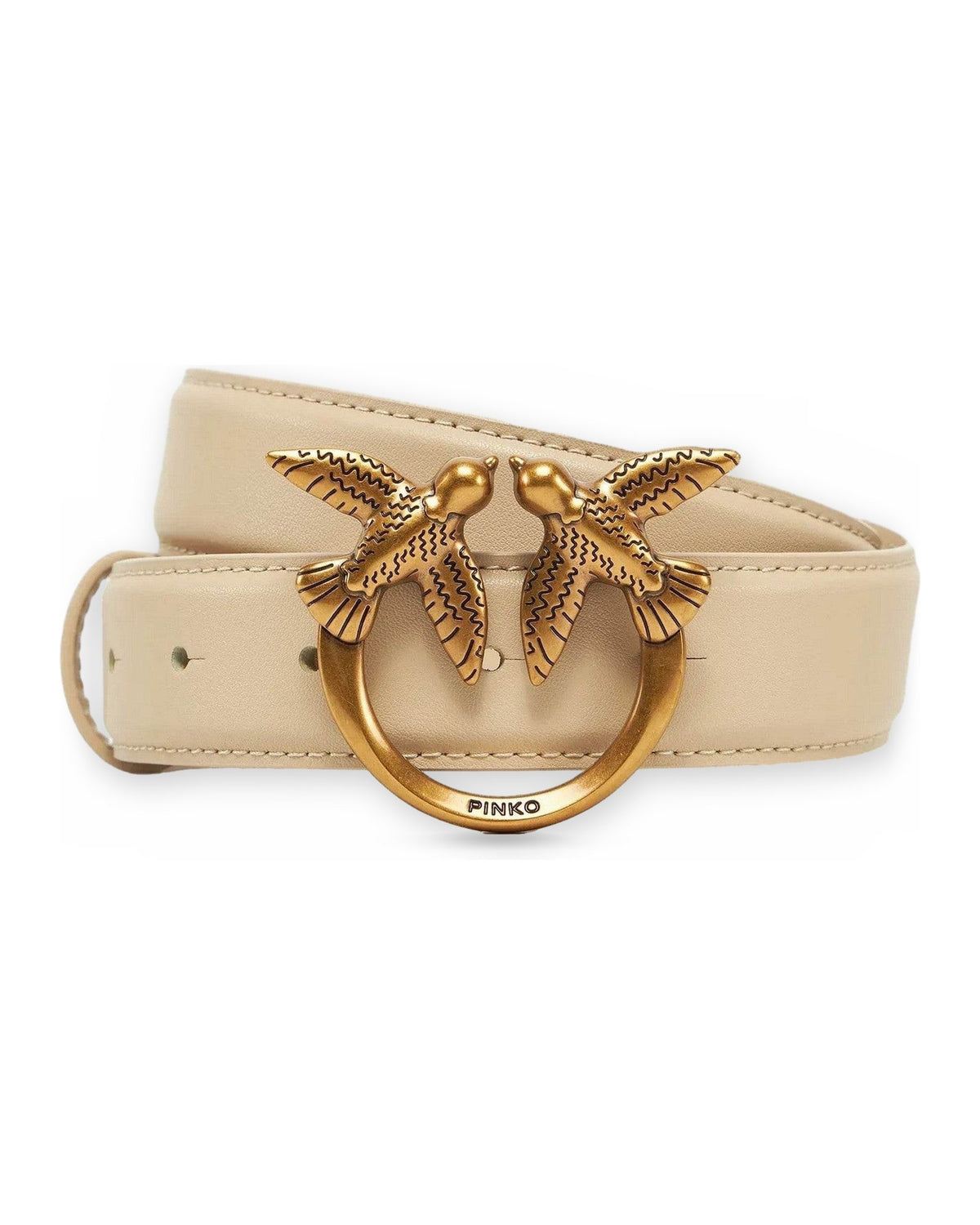 Cinture Donna Pinko - Love Berry H3 Belt Vitello Seta - Beige