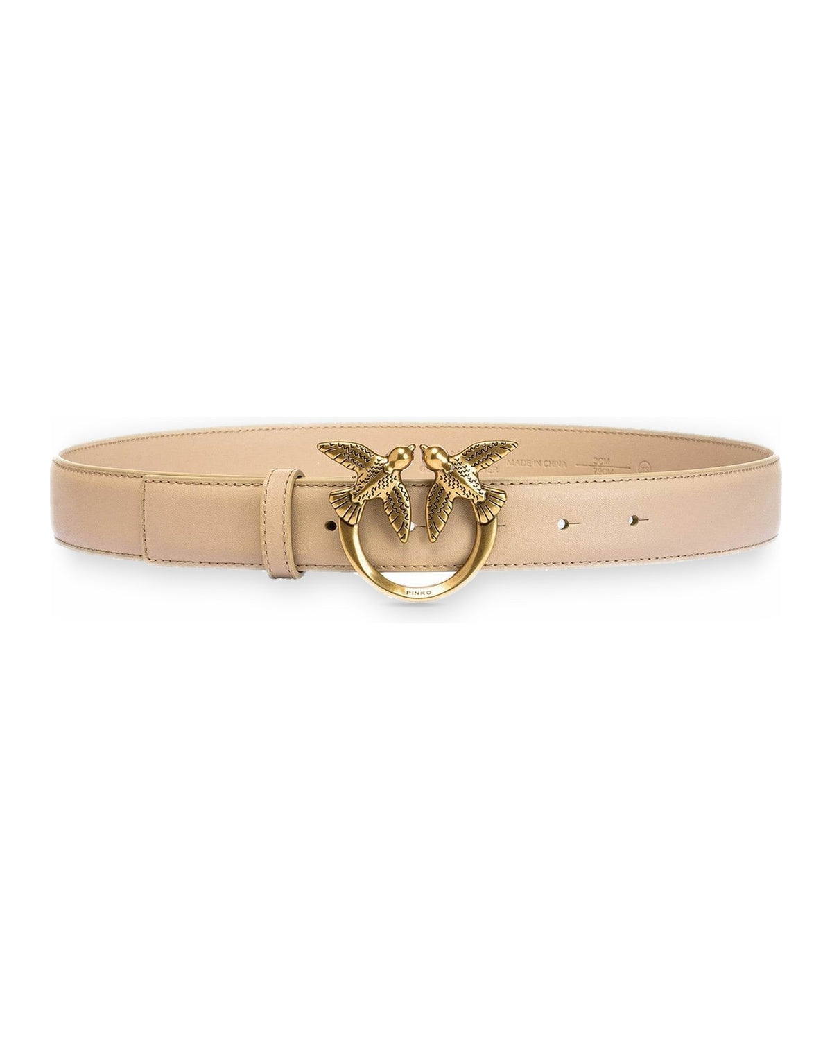 Cinture Donna Pinko - Love Berry H3 Belt Vitello Seta - Beige