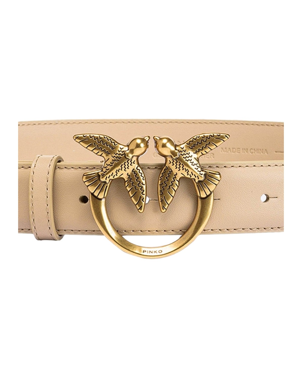 Cinture Donna Pinko - Love Berry H3 Belt Vitello Seta - Beige