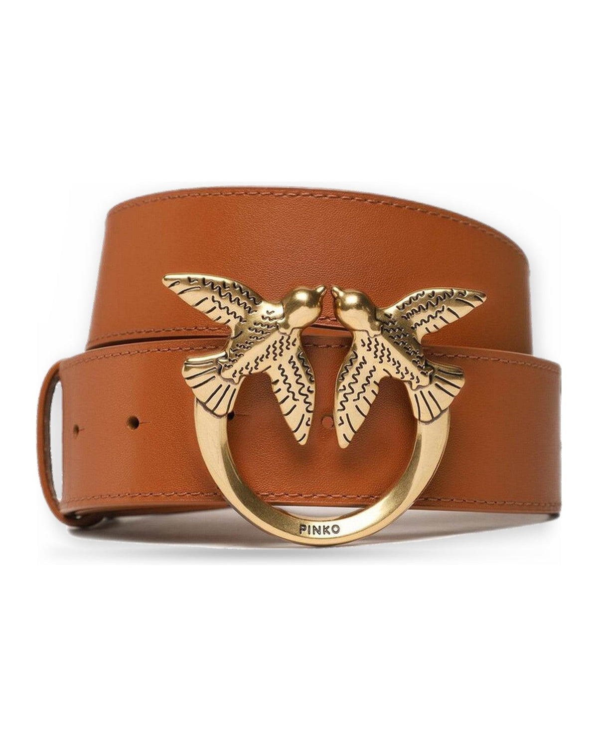 Cinture Donna Pinko - Love Berry H4 Belt Vitello Seta - Marrone