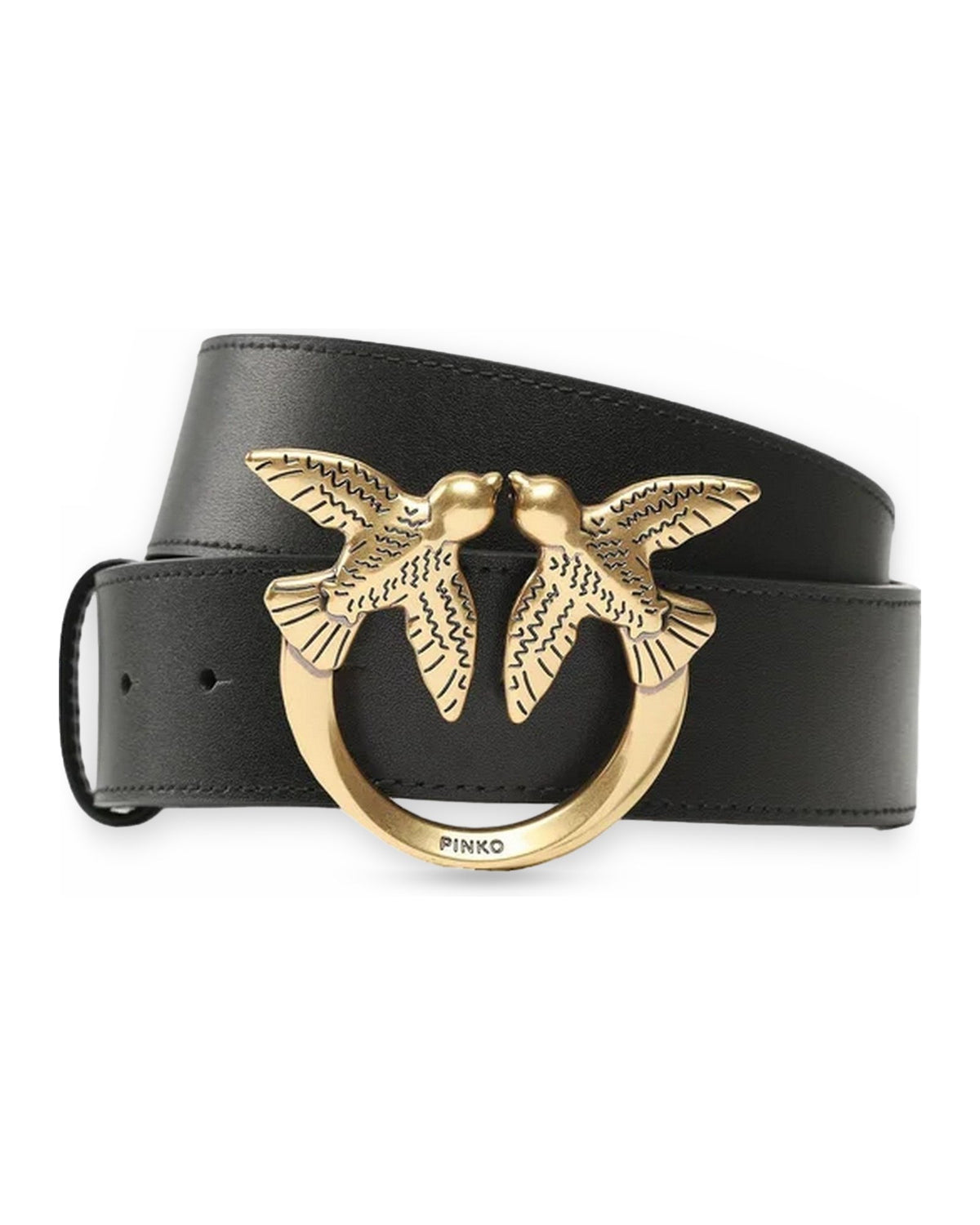Cinture Donna Pinko - Love Berry H4 Belt Vitello Seta - Nero
