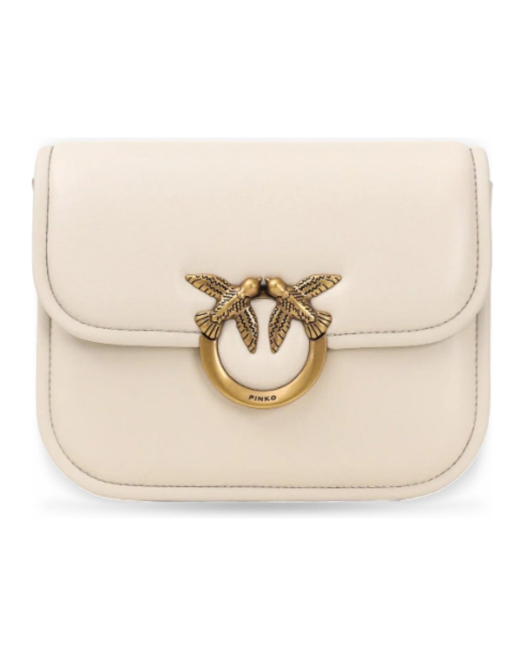 Borse a spalla Donna Pinko - Love Box Bag Fl Mini Nappa + V - Bianco