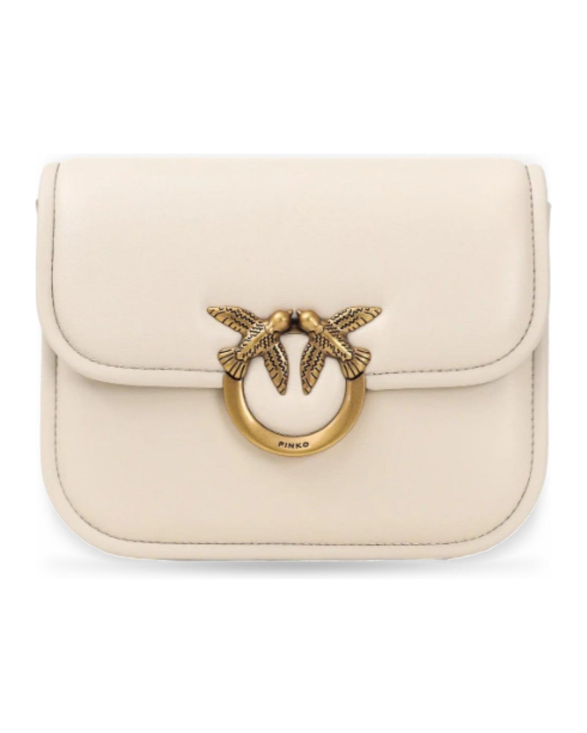 Borse a spalla Donna Pinko - Love Box Bag Fl Mini Nappa + V - Bianco