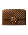 Borse a spalla Donna Pinko - Love One Classic Dc Sheep Napp - Marrone