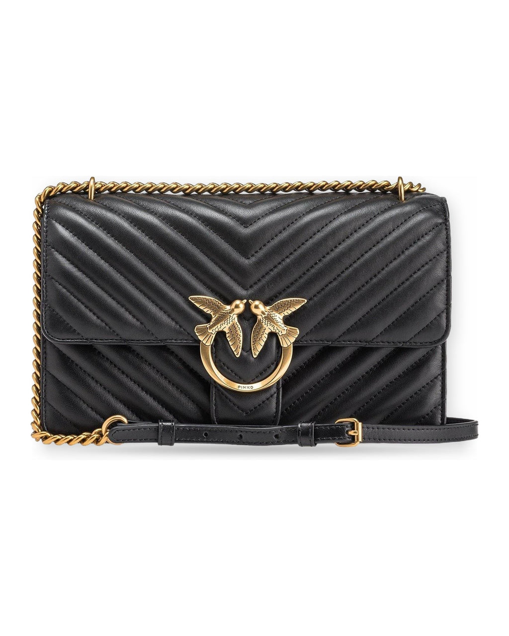 Borse a spalla Donna Pinko - Love One Classic Dc Sheep Napp - Nero