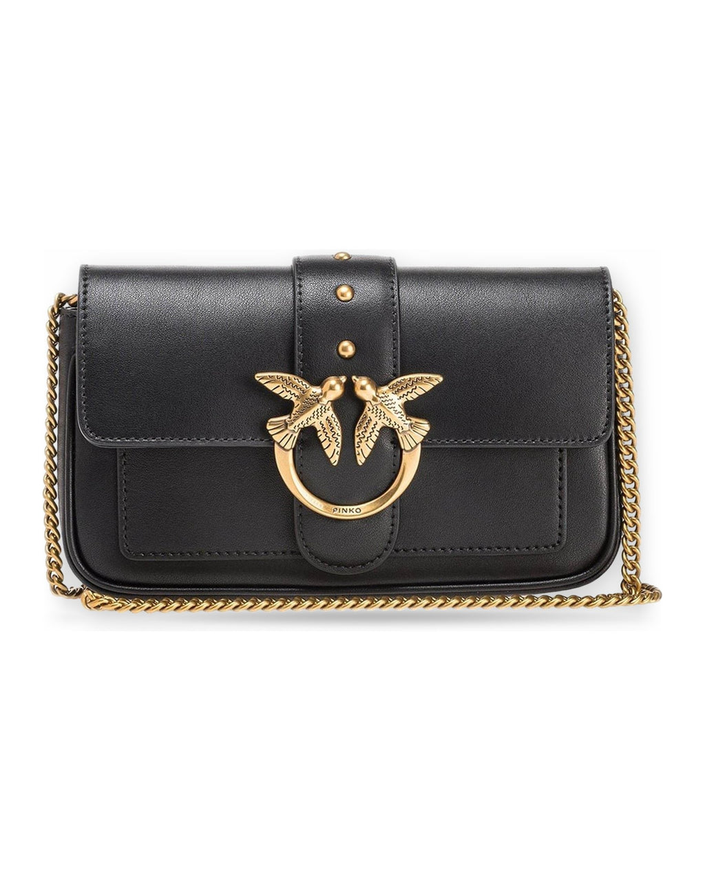 Borse a spalla Donna Pinko - Love One Pocket C Vitello Seta - Nero