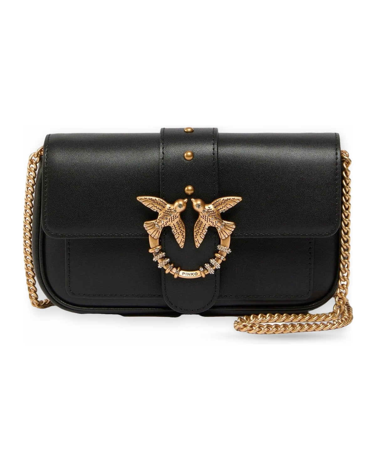 Borse a spalla Donna Pinko - Love Pocket New Buckle Vitello - Nero