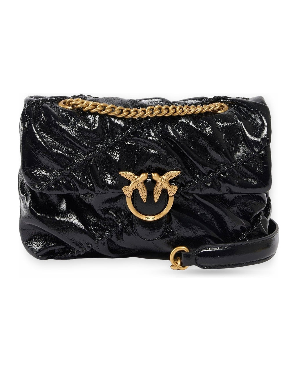 Borse a spalla Donna Pinko - Love Puff Crinckle Mini New Sh - Nero