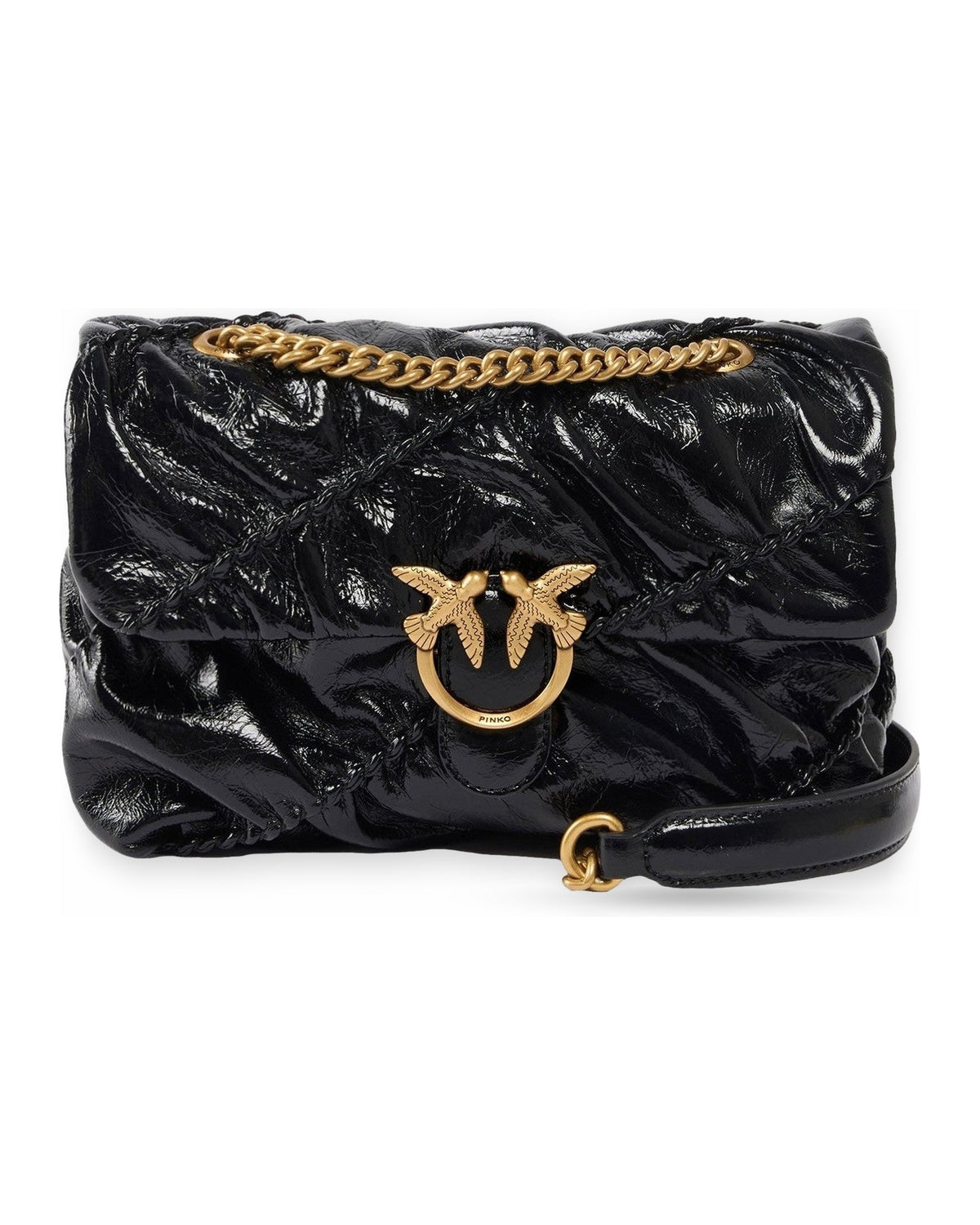 Borse a spalla Donna Pinko - Love Puff Crinckle Mini New Sh - Nero