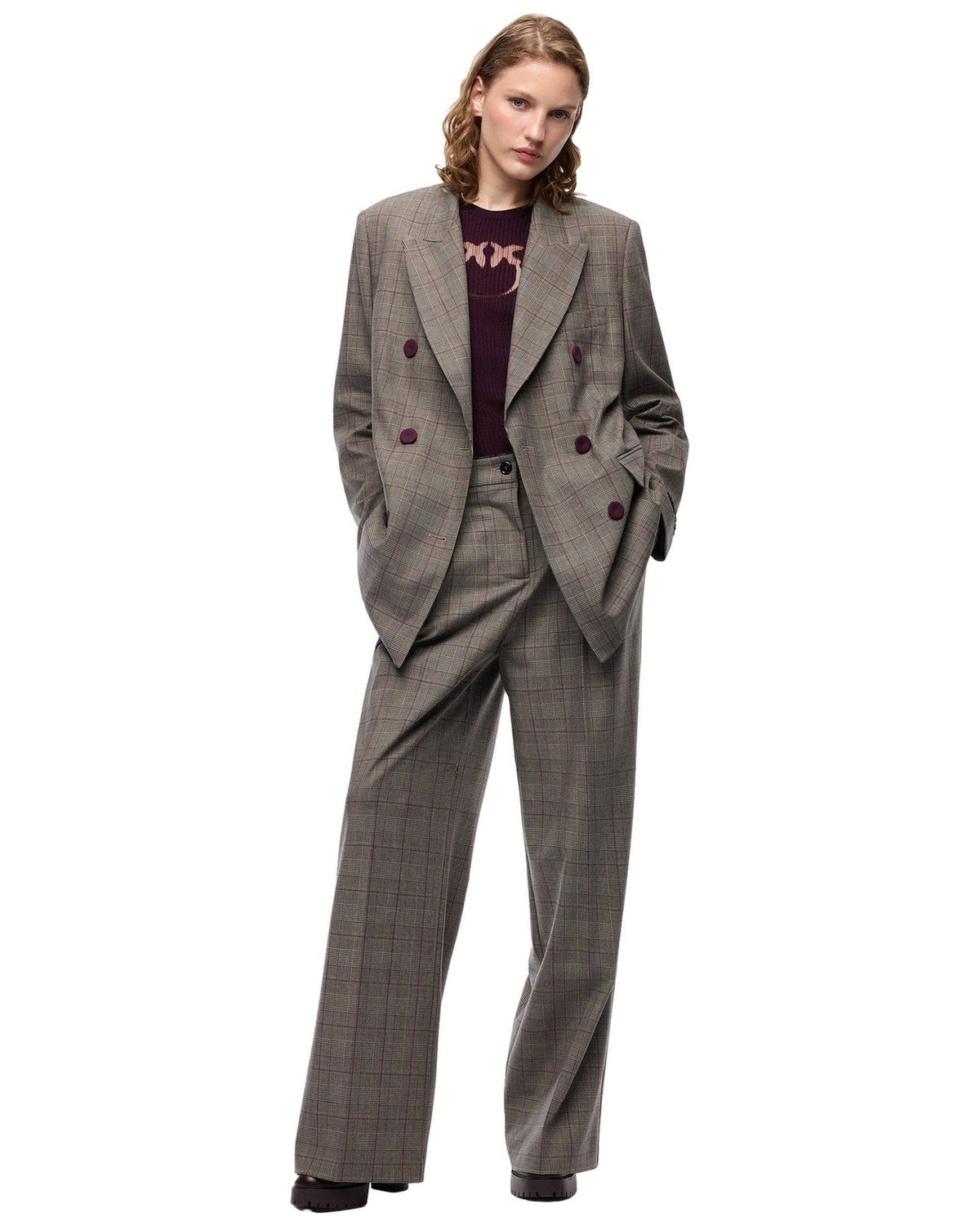 Giacche Donna Pinko - New Guinea Giacca Misto Lana T - Grigio/Marrone