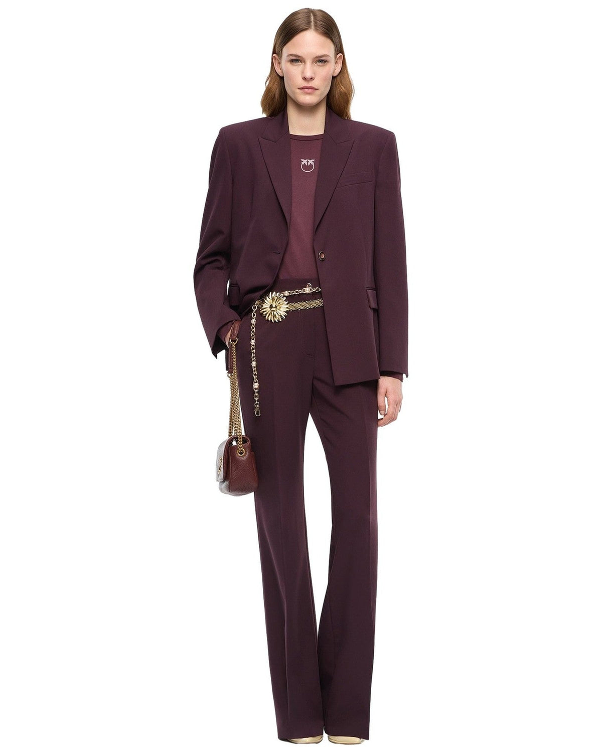 Pantaloni Donna Pinko - Petalo Pantalone Fluido - Bordeaux