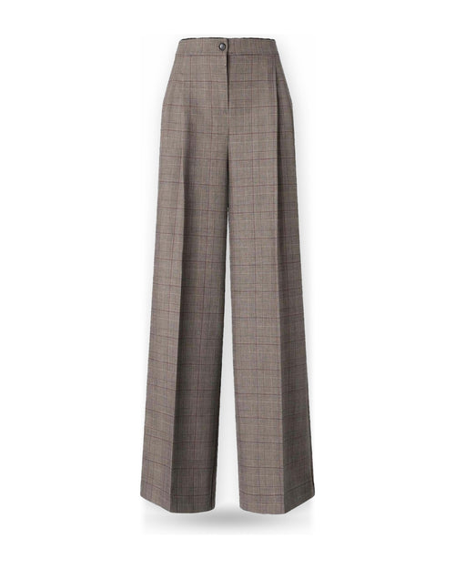 Pantaloni Donna Pinko - Plumeria Pantalone Misto Lana - Grigio/Marrone