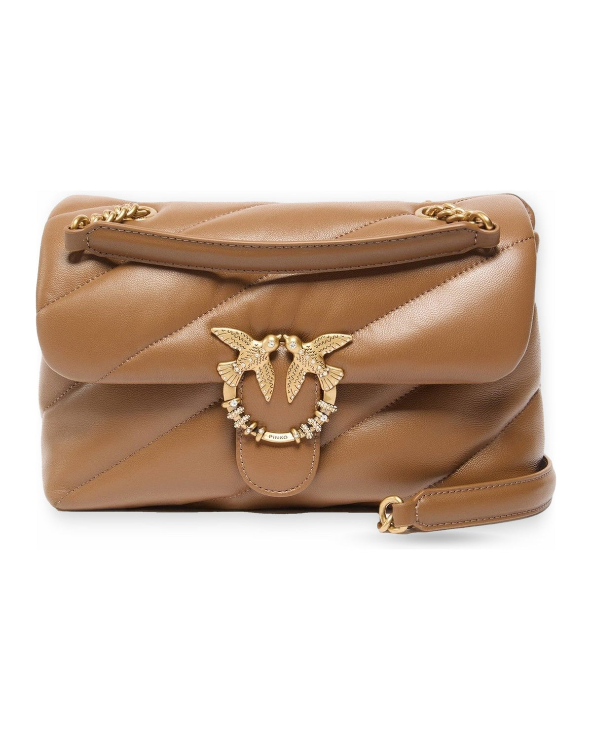 Borse a spalla Donna Pinko - Puff Classic New Buckle Sheep - Marrone