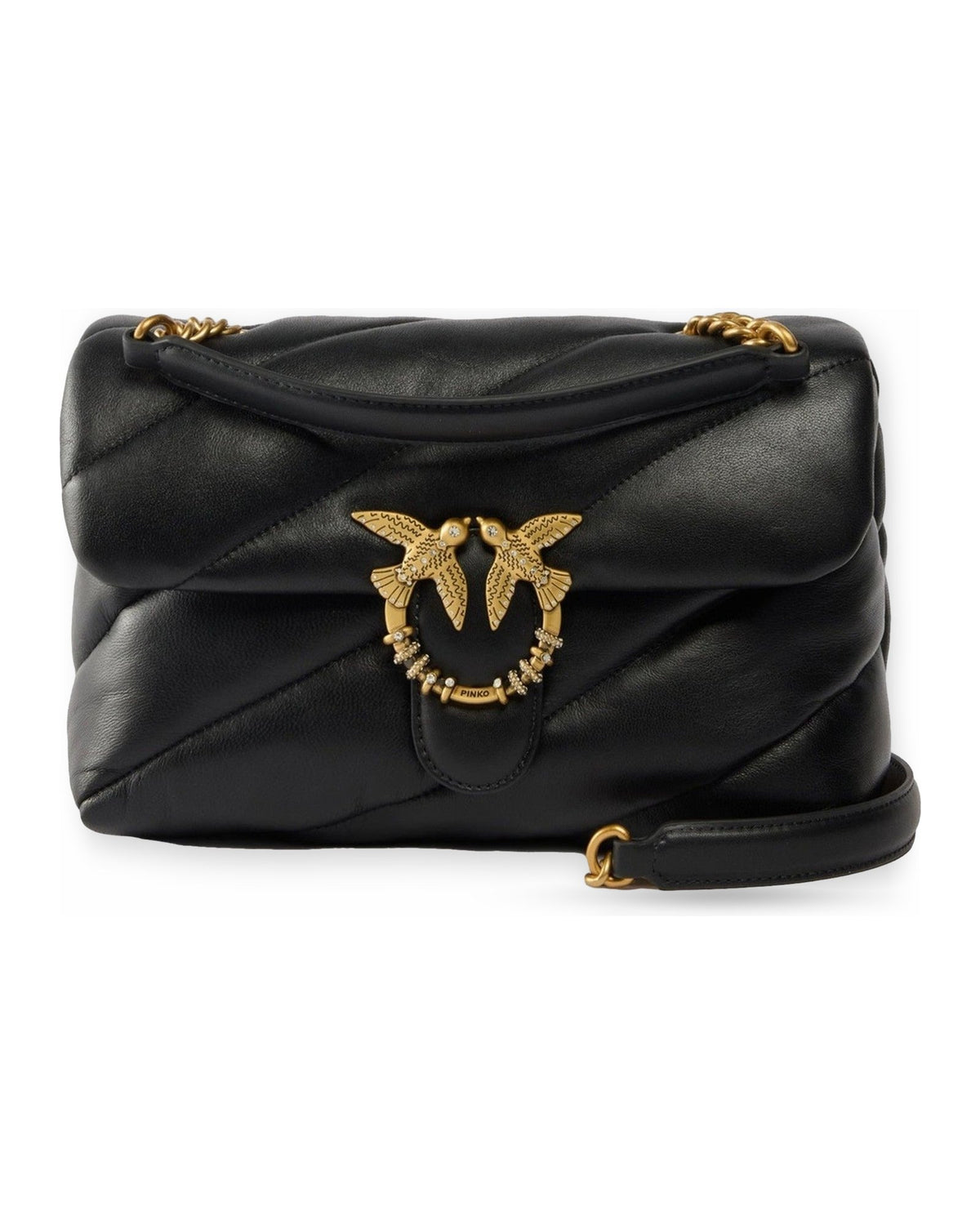 Borse a spalla Donna Pinko - Puff Classic New Buckle Sheep - Nero