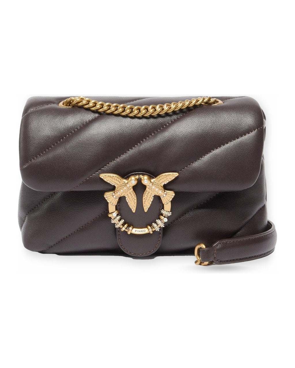 Borse a spalla Donna Pinko - Puff Mini New Buckle Sheep Nap - Marrone
